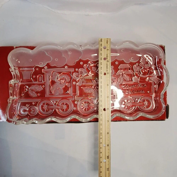 Gorham Crystal Holiday  North Pole Express 13½" Train Server Dish Polar Express - Picture 8 of 10